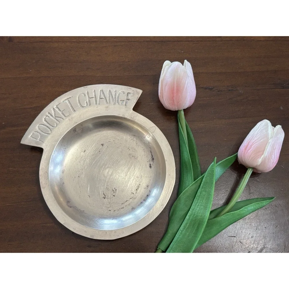 Vintage Brass Mid Century Pocket Change Dish Trinket MCM Mid Century